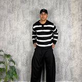 Pullover Polo Hairy black